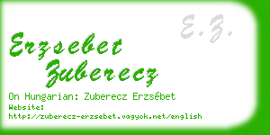 erzsebet zuberecz business card